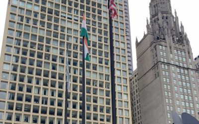 AIA hoists Indian flag at Daley Plaza, Chicago